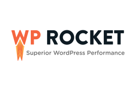 wp rocket cache performance wordpress logo dark
