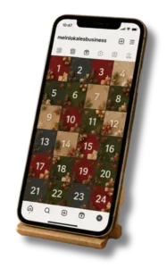 Adventskalender-Türchen-Design auf dem Smartphone